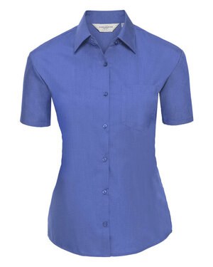 RUSSELL R935F - LADIES SHORT SLEEVE POLYCOTTON POPLIN SHIRT