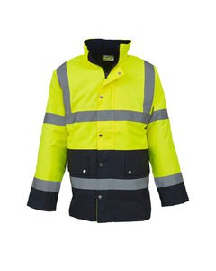 YOKO HVP302 - TWO TONE MOTORWAY JACKET Fluoresce Yello/Navy