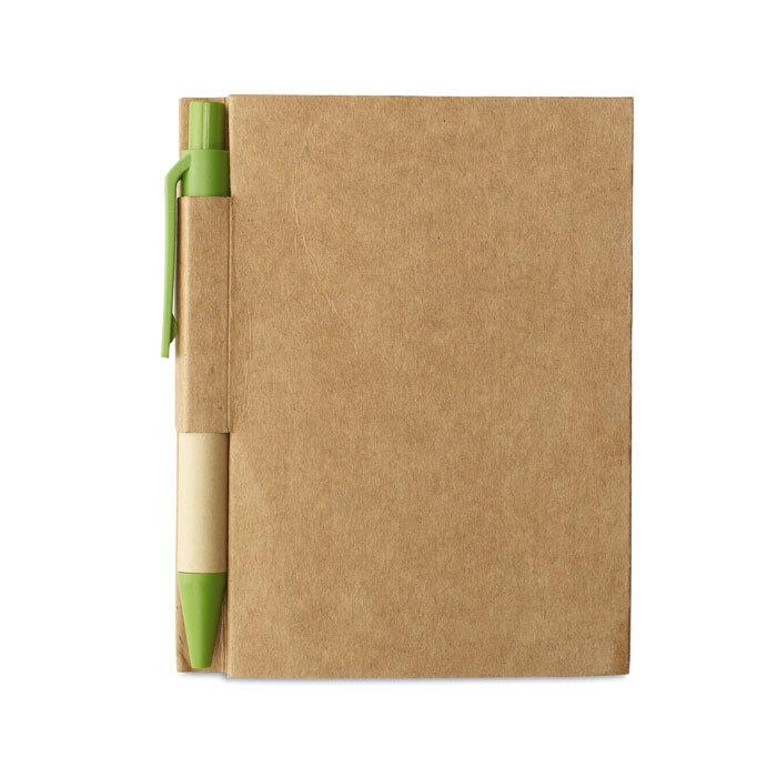 GiftRetail MO7626 - CARTOPAD Recycled notebook with pen