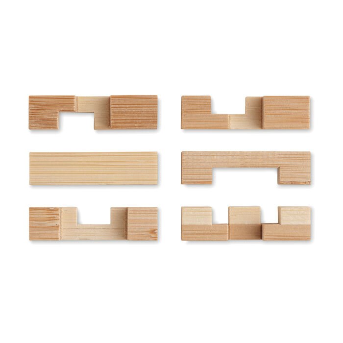 GiftRetail MO6988 - SQUARENATS Bamboo brain teaser puzzle